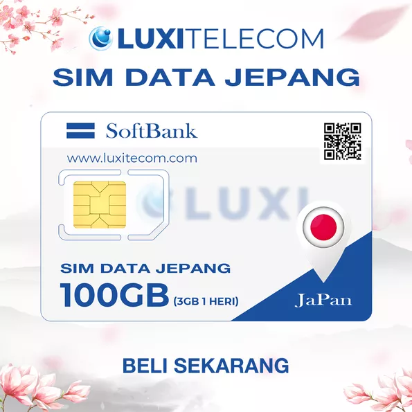 Product image - SIM SoftBank 100GB (3GB/hari) – Beli Putus 1 Tahun