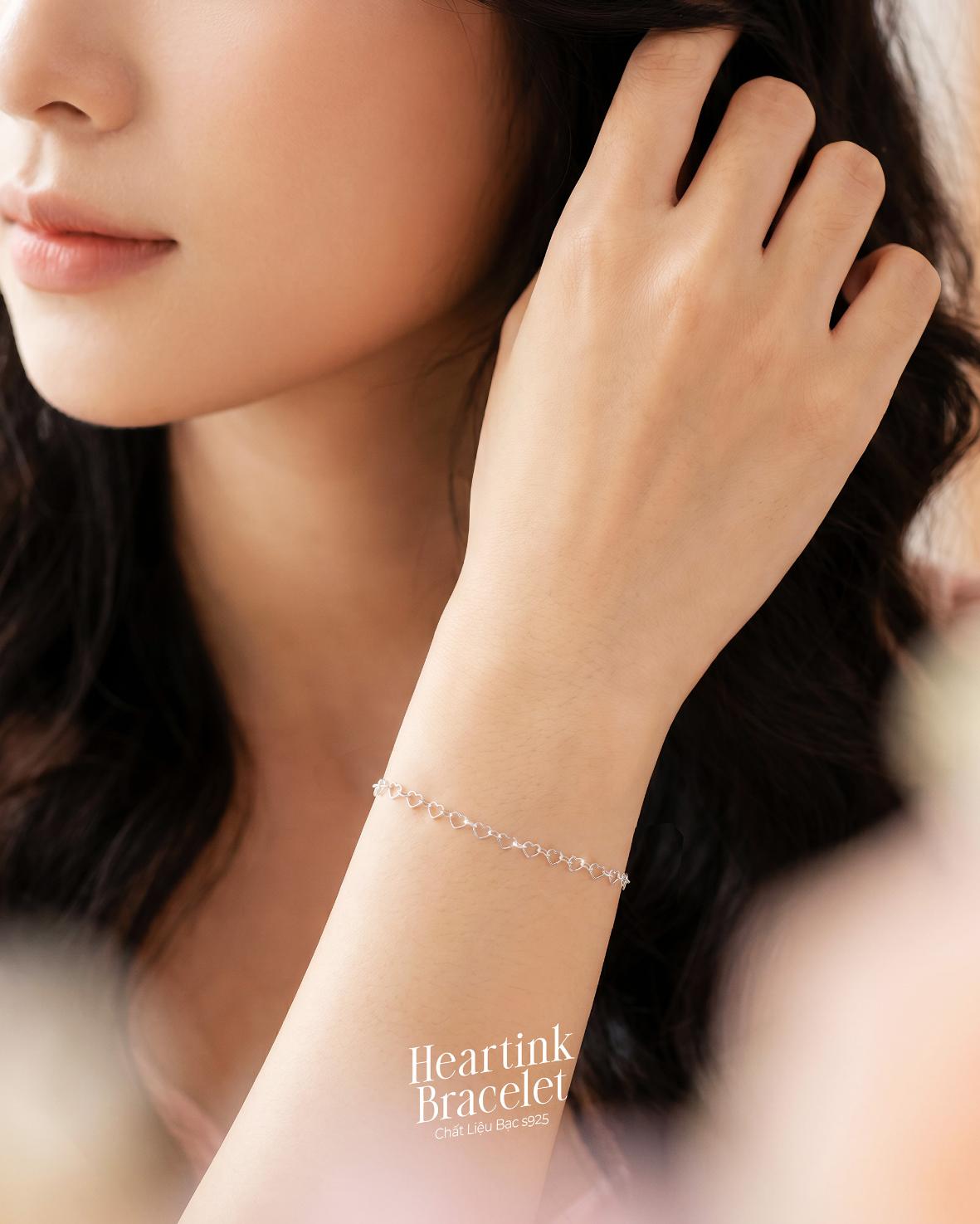 Vòng Tay Sincera Basic Heart link - Bạc s925 3