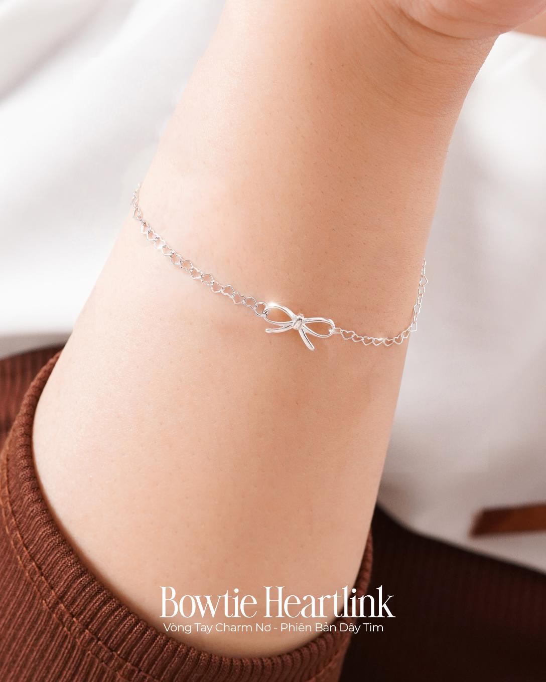 Vòng Tay Sincera Bowtie Heart Link | Bạc s925