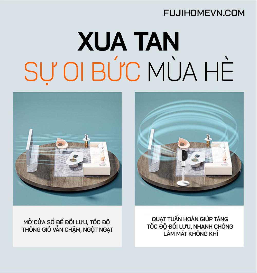 Quạt đối lưu không khí Fujihome CF25R (Điều khiển từ xa)