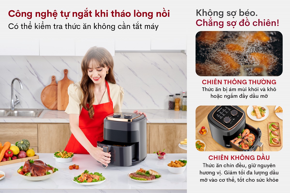 Nồi chiên không dầu Fujihome A5GG 5.5Lít