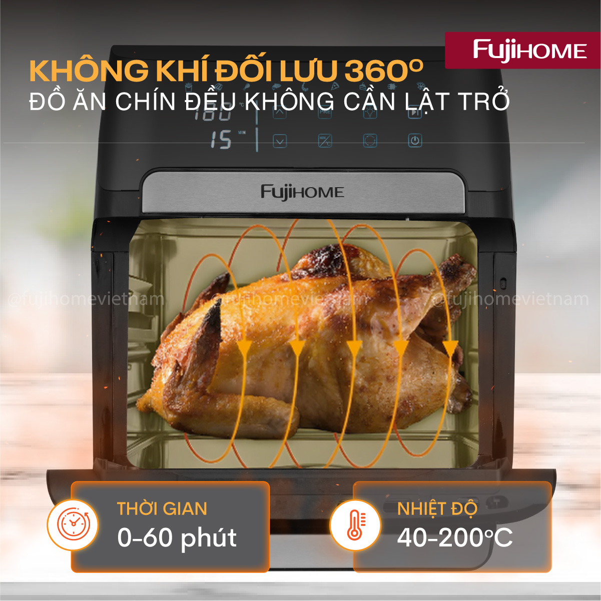 Nồi chiên không dầu Fujihome A12DB 12Lít
