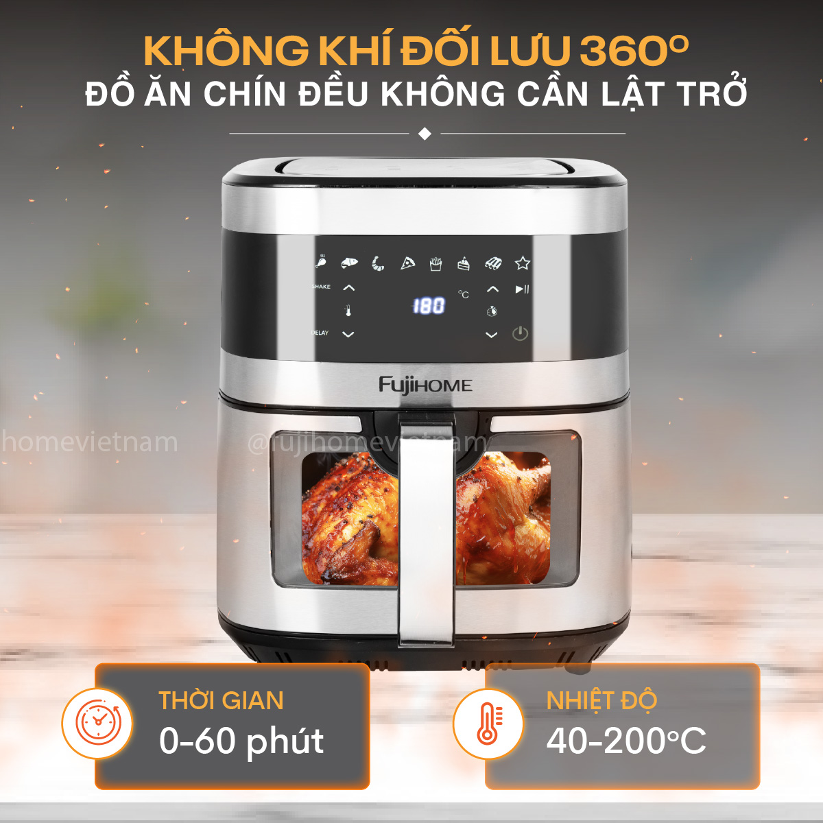 Nồi chiên không dầu Fujihome A10DG2 10Lít