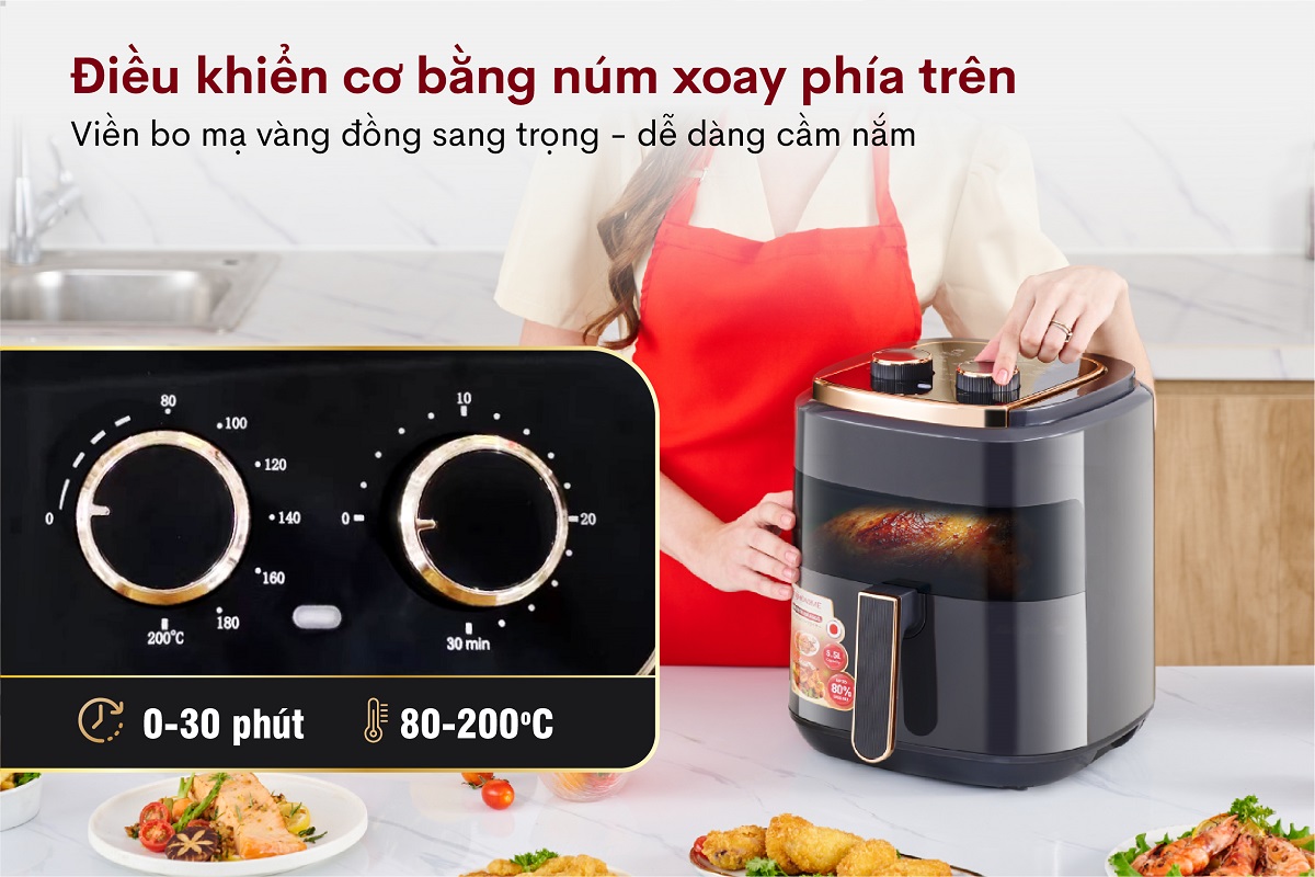 Nồi chiên không dầu Fujihome A5GG 5.5Lít