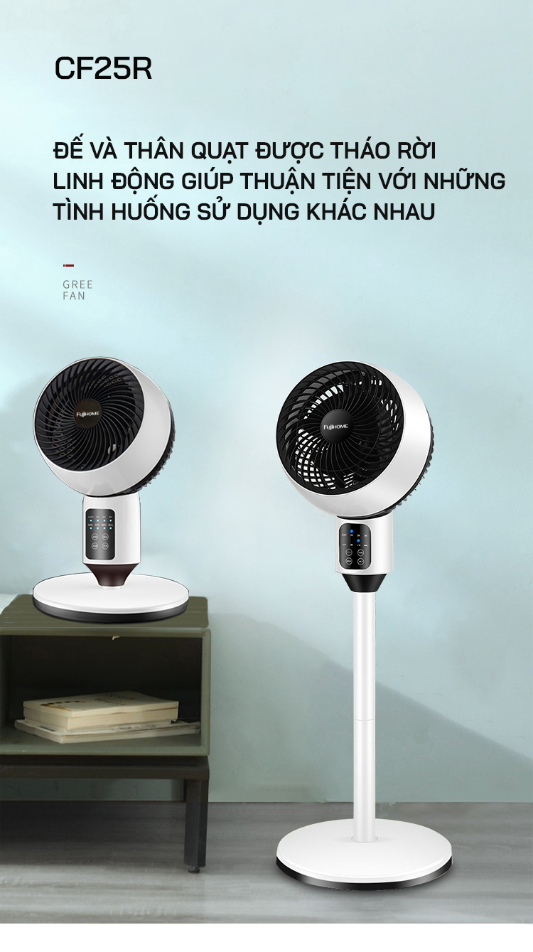 Quạt đối lưu không khí Fujihome CF25R (Điều khiển từ xa)