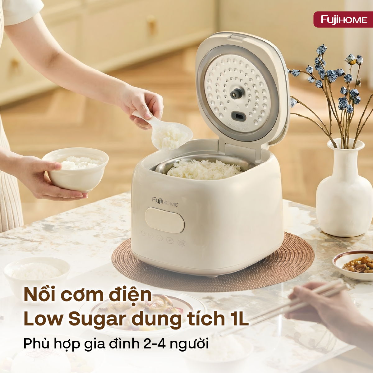Nồi cơm điện Fujihome Inox LowSugar RC10ALS