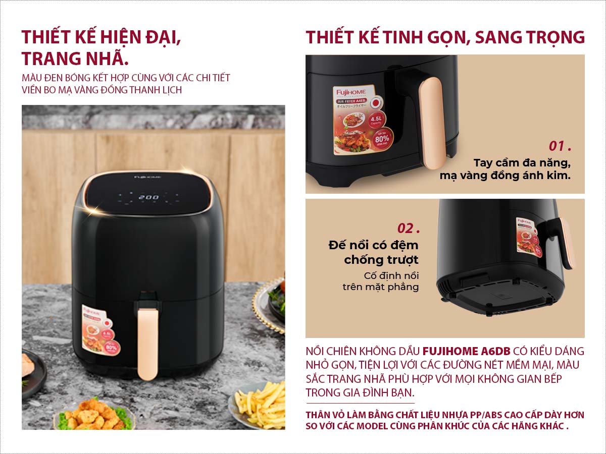 Nồi chiên không dầu Fujihome A6DB 6,5Lít