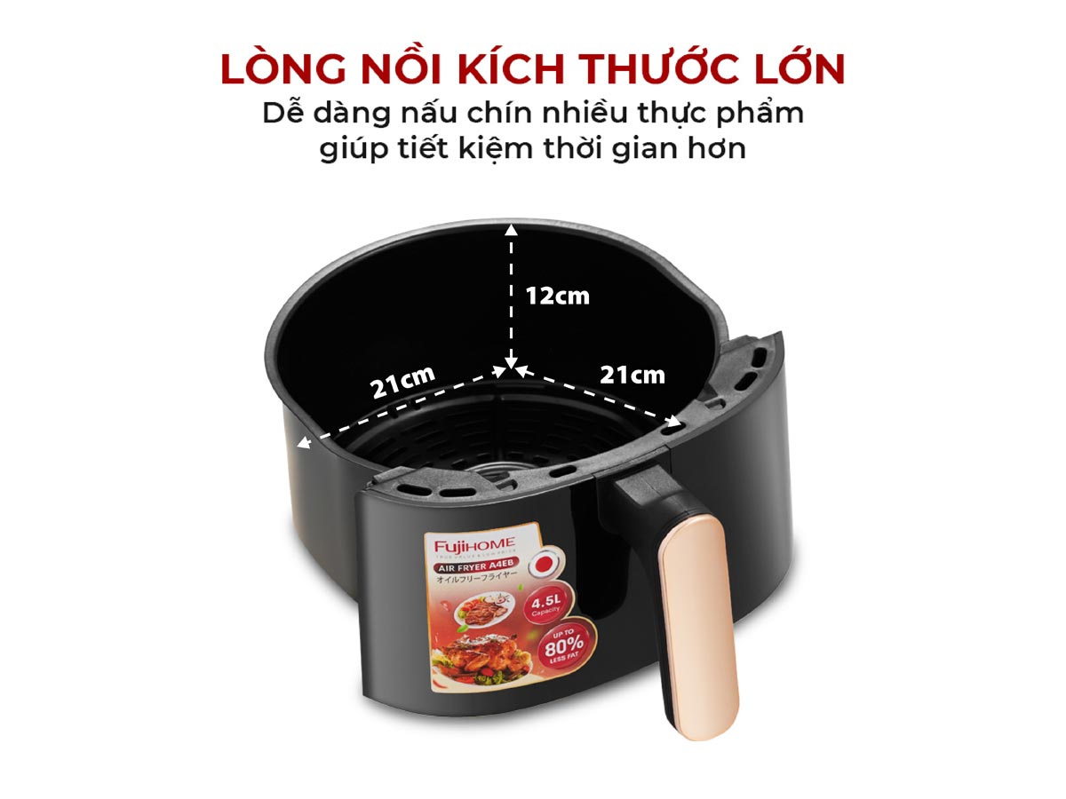 Nồi chiên không dầu Fujihome A4EB 4.5Lít
