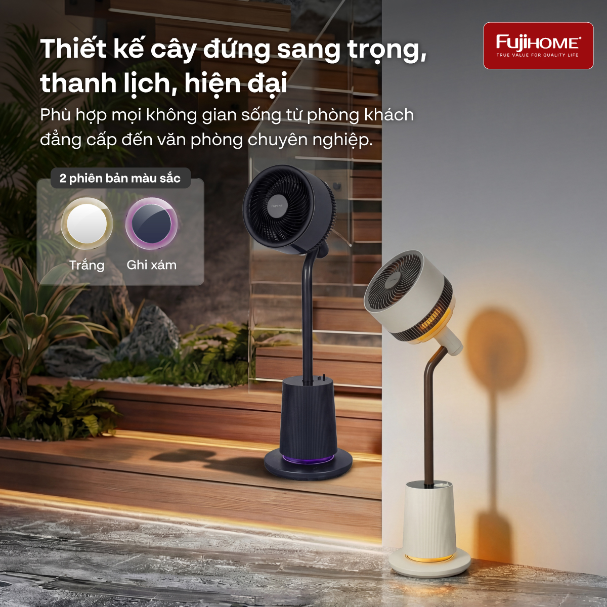 quạt tuần hoàn không khí thông mình điều khiển giọng nói Fujihome Luxury CFR01PRO-Voice