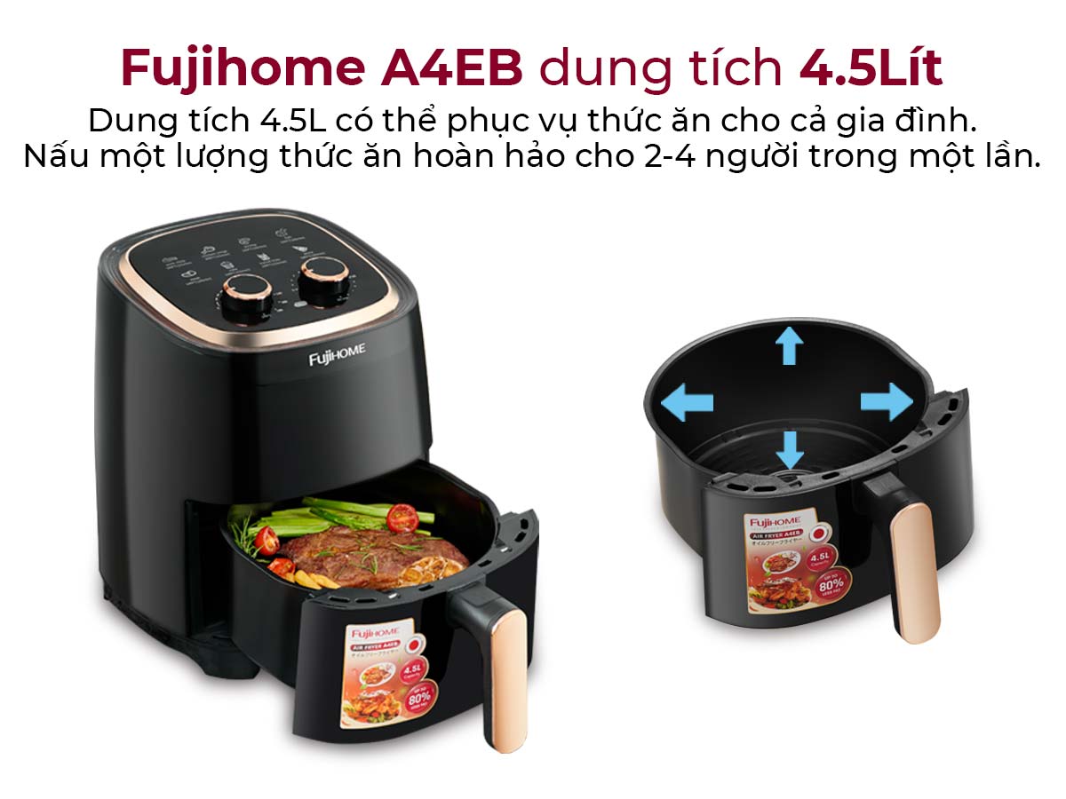 Nồi chiên không dầu Fujihome A4EB 4.5Lít