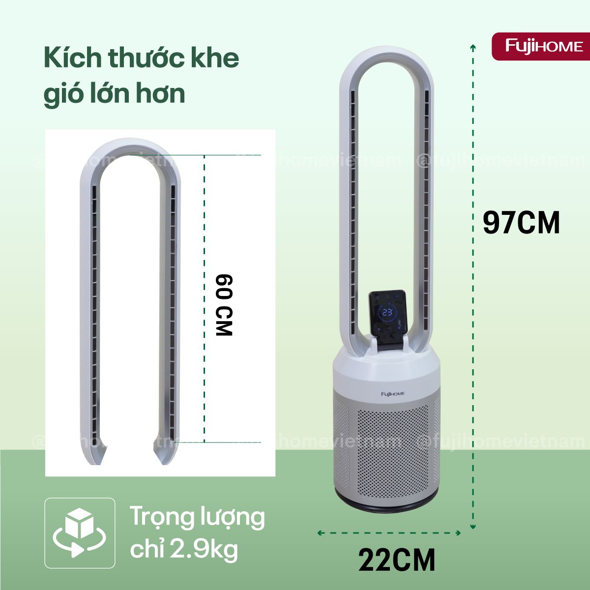 Quạt không cánh Fujihome BF308DC