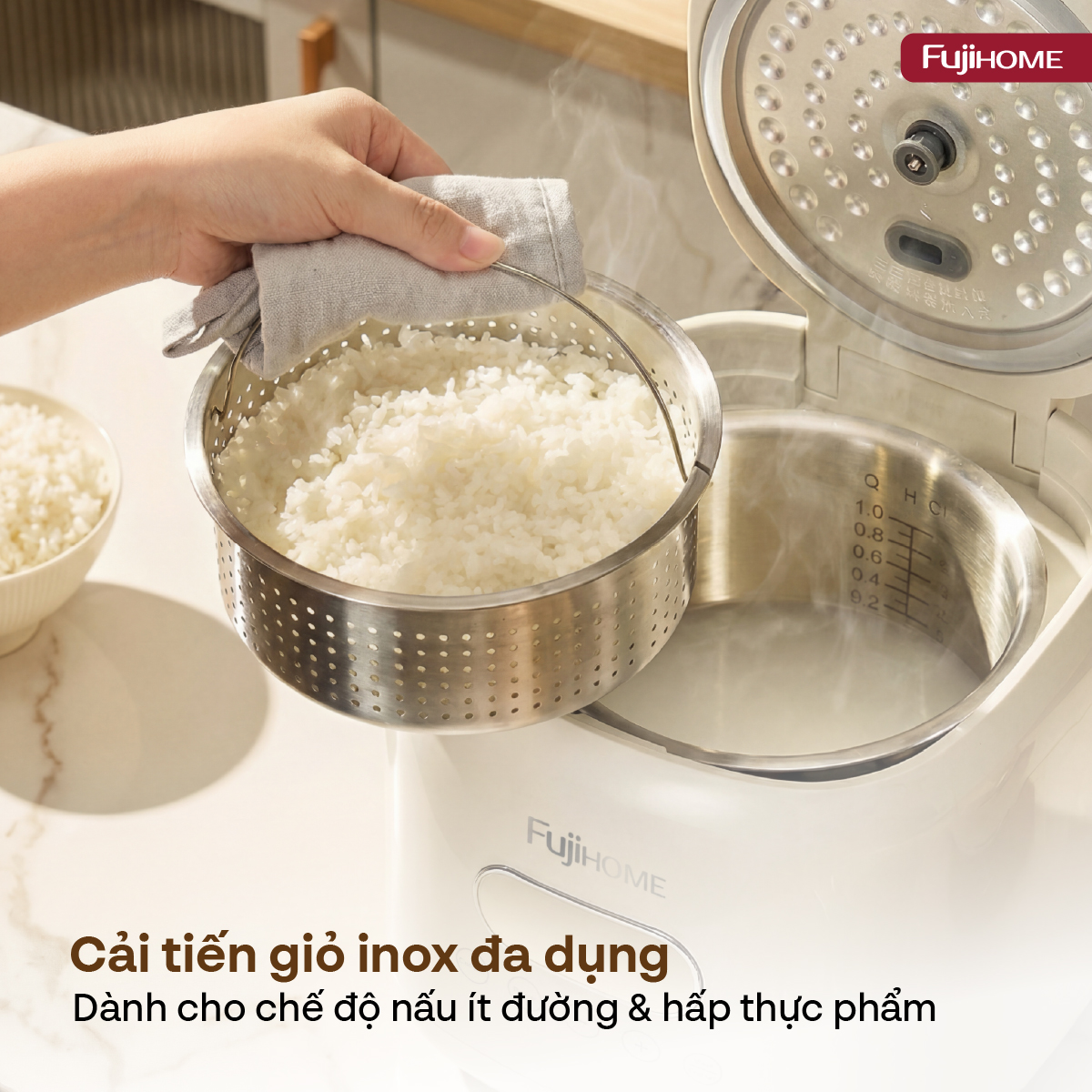 Nồi cơm điện Fujihome Inox LowSugar RC10ALS