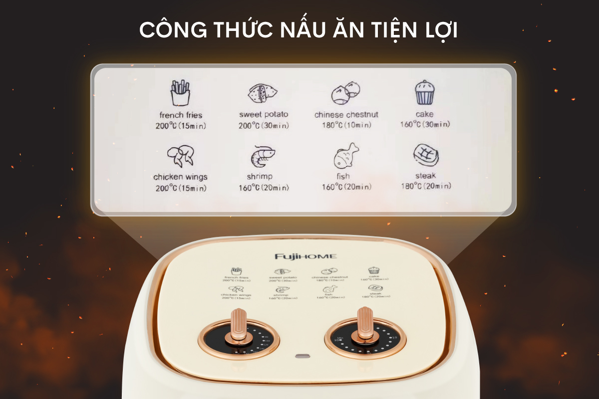 Nồi chiên không dầu Fujihome A6W