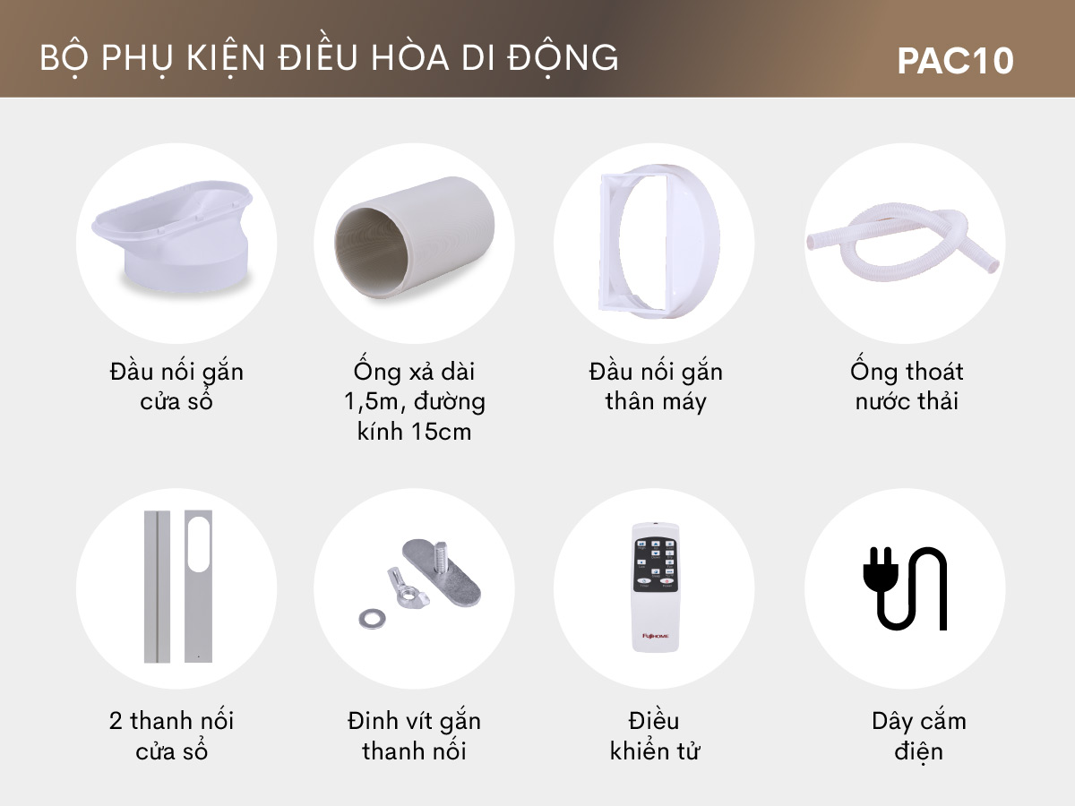 Máy điều hòa di động thông minh Fujihome PAC10