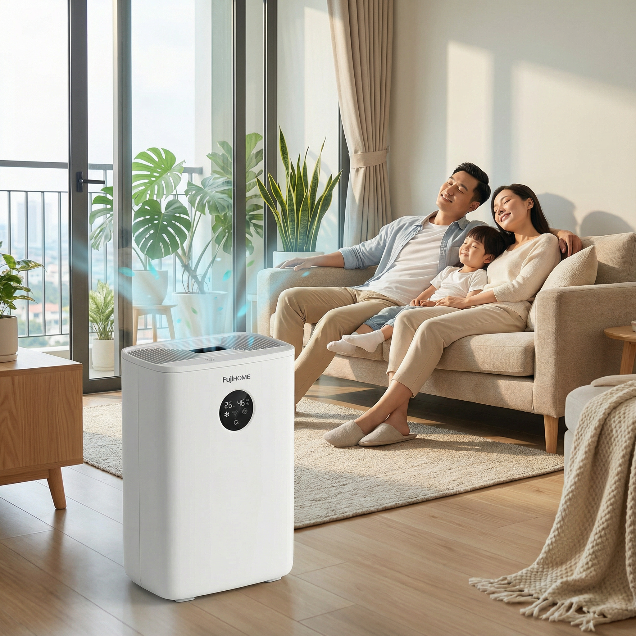 Máy hút ẩm bán dẫn tích hợp lọc không khí Fujihome DHP05-MINI