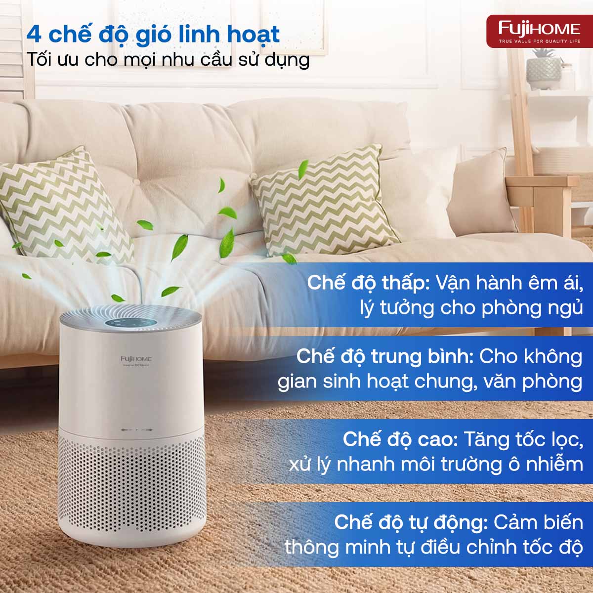 Máy lọc không khí Fujihome AP5COMPACT kết nối Wifi thông minh