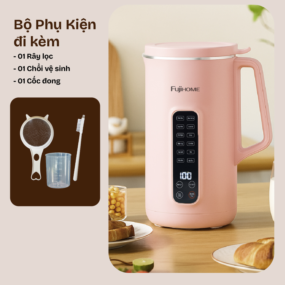 Máy làm sữa hạt đa năng Fujihome SM1626