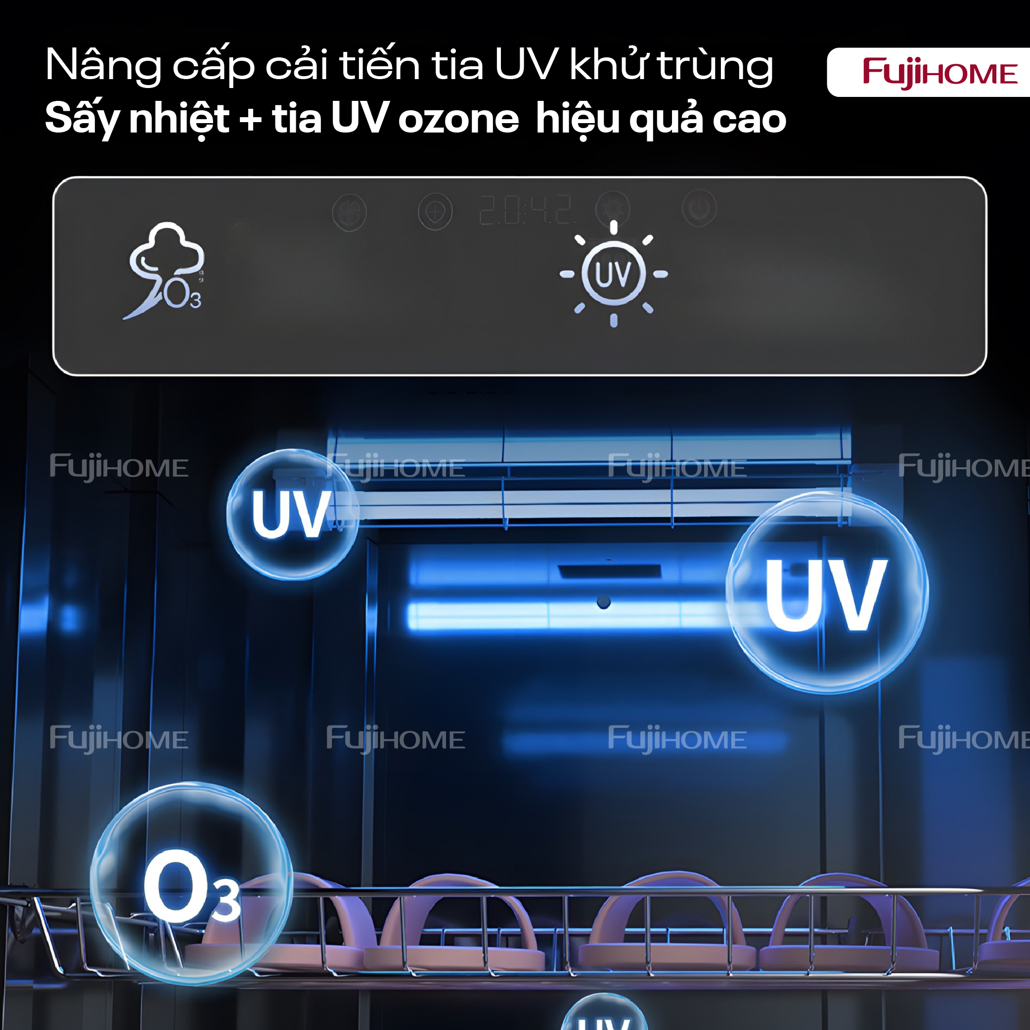 Tủ sấy khử khuẩn UV+Ozone fujihome DD180