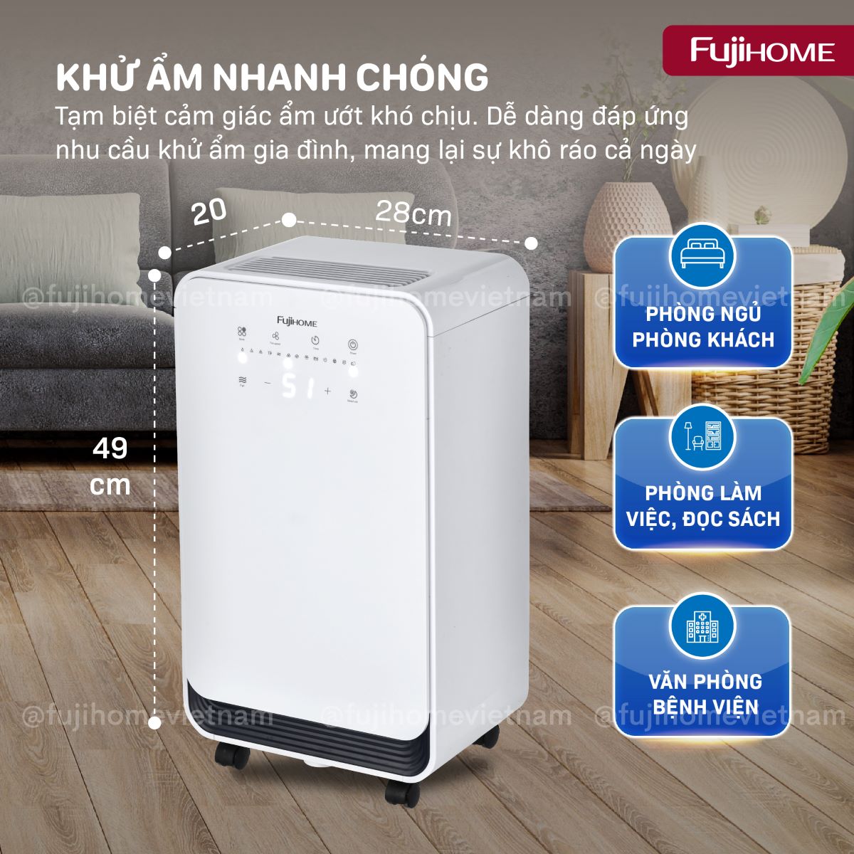 máy hút ẩm dân dạng Fujihome DH10
