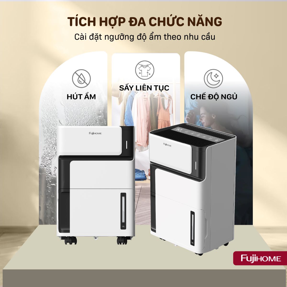 Máy hút ẩm dân dụng Fujihome DH07