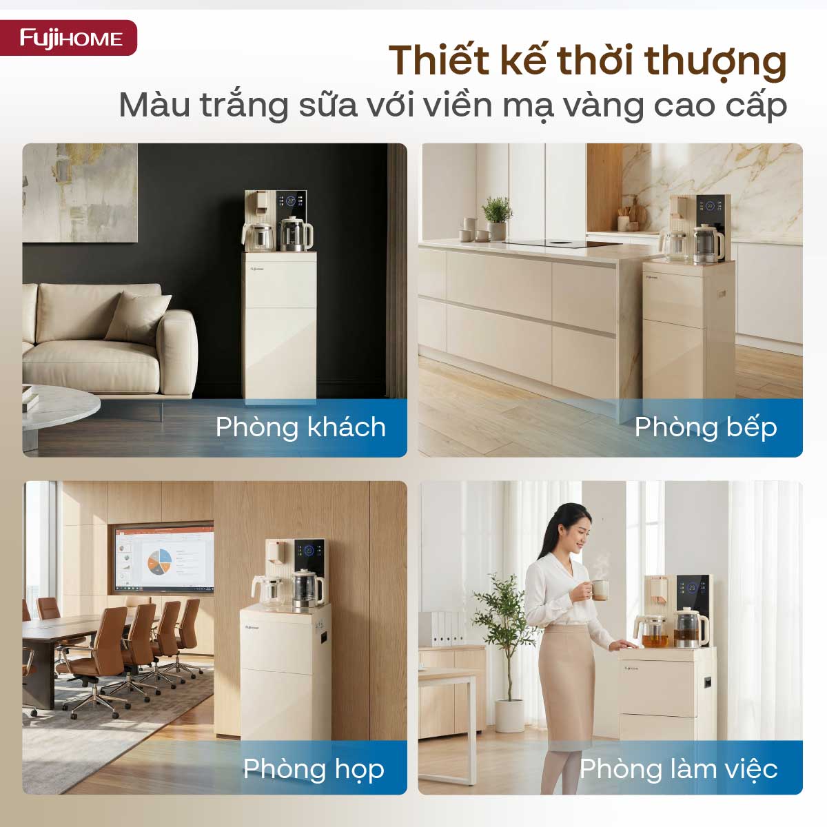 Cây nước bàn trà cao cấp có ngăn khử khuẩn UV Fujihome TB238N-UV