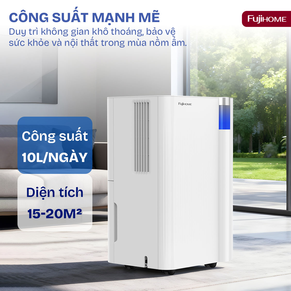 Máy hút ẩm dân dụng Fujihome DH10NEW