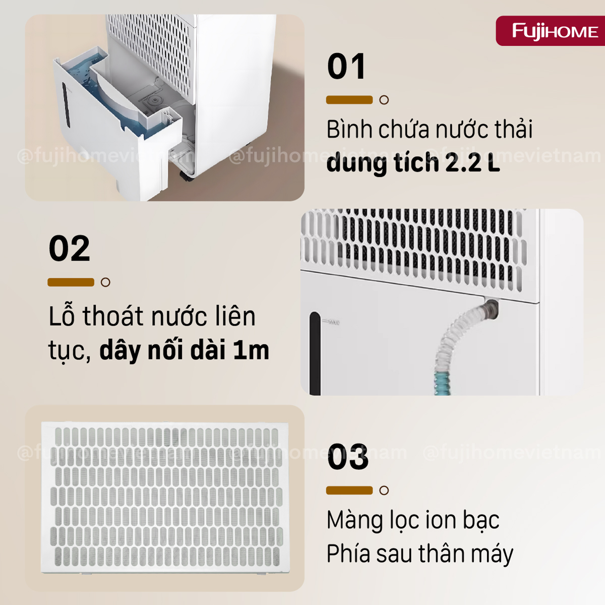 Máy hút ẩm dân dụng Fujihome DH10