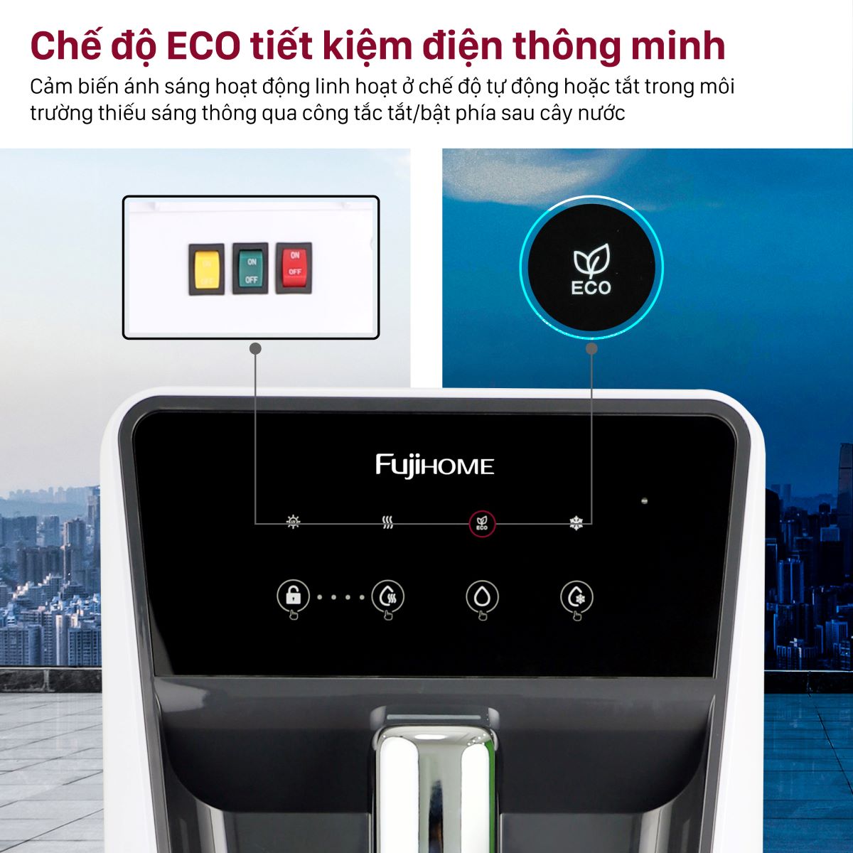 máy lọc nước thương mai kèm nóng lạnh fujihome WP9201C