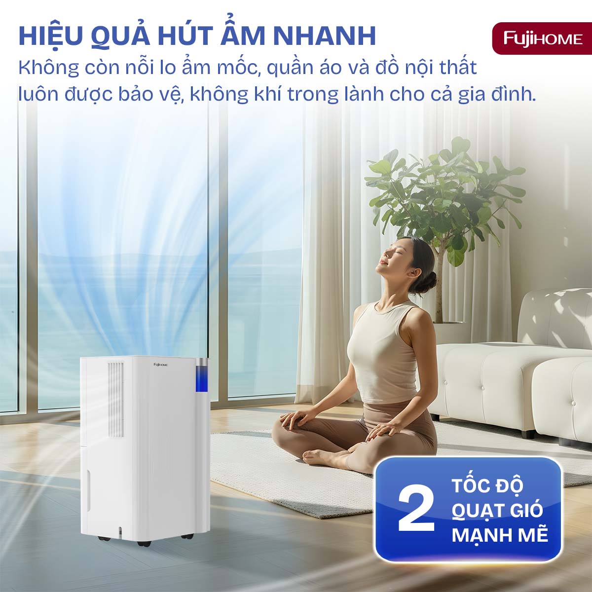 Máy hút ẩm dân dụng Fujihome DH10NEW