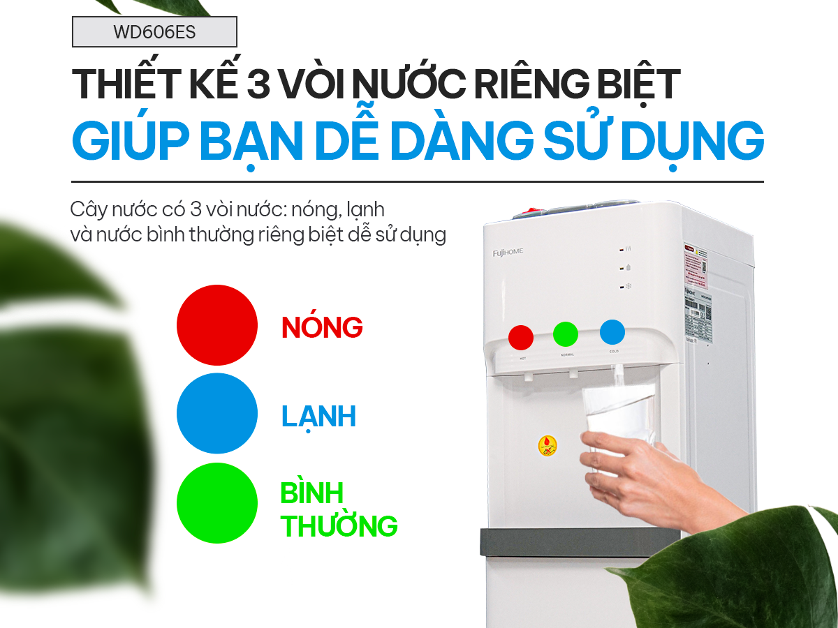 Cây nước nóng lạnh bình âm cao cấp Fujihome WD606ES