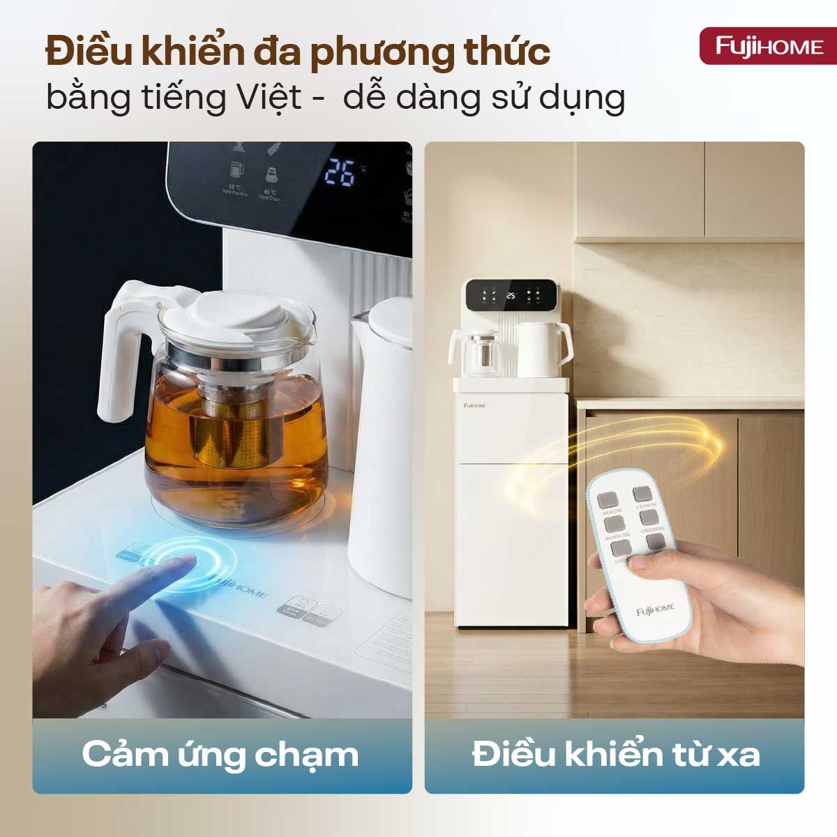 Cây nước nóng lạnh kết hợp bàn pha trà, cafe Fujihome TB237N