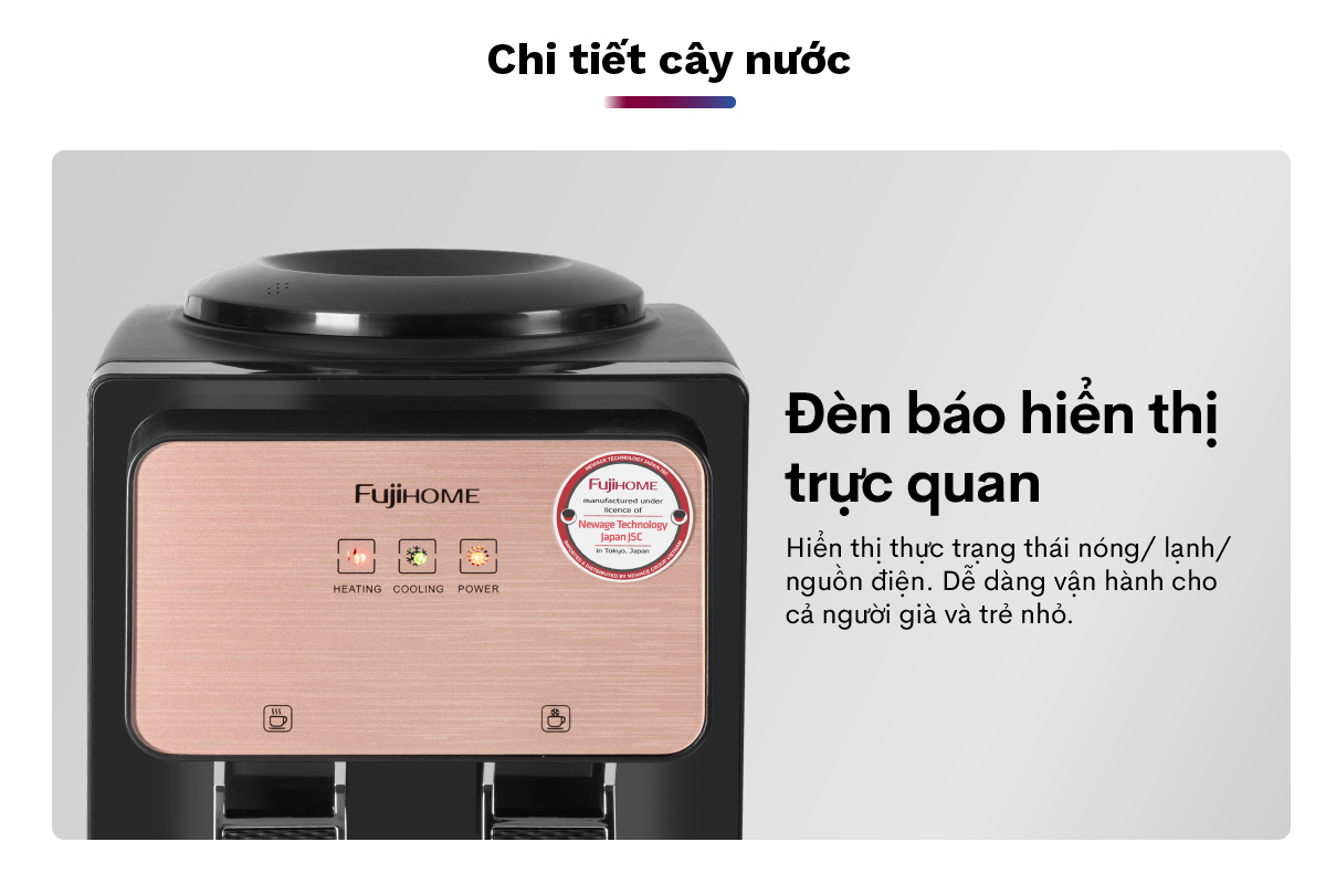 Cây nước nóng lạnh để bàn mini FUJIHOME WD03E