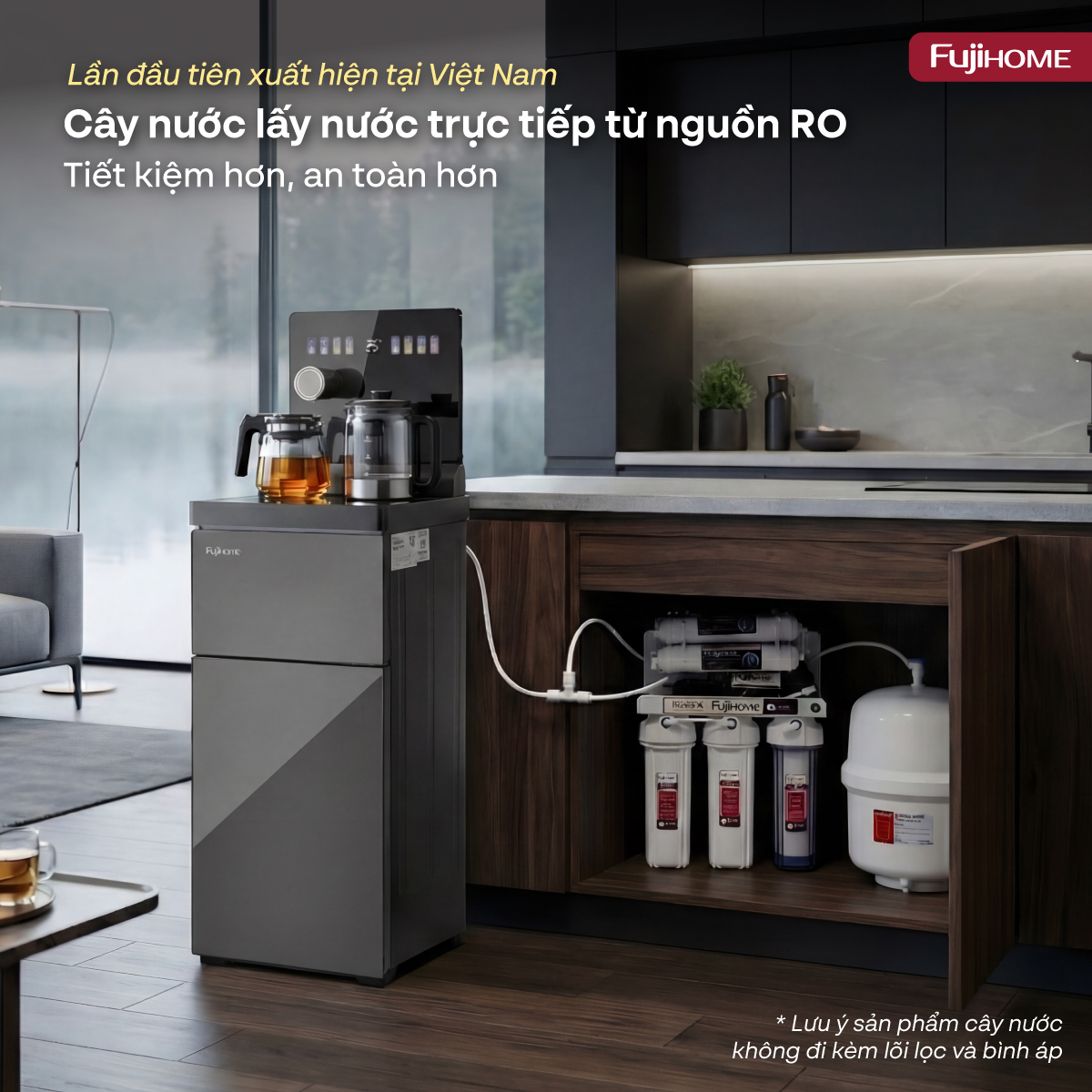 Cây nước bàn trà điều khiển bằng giọng nói Fujihome TB2411N-VOICE