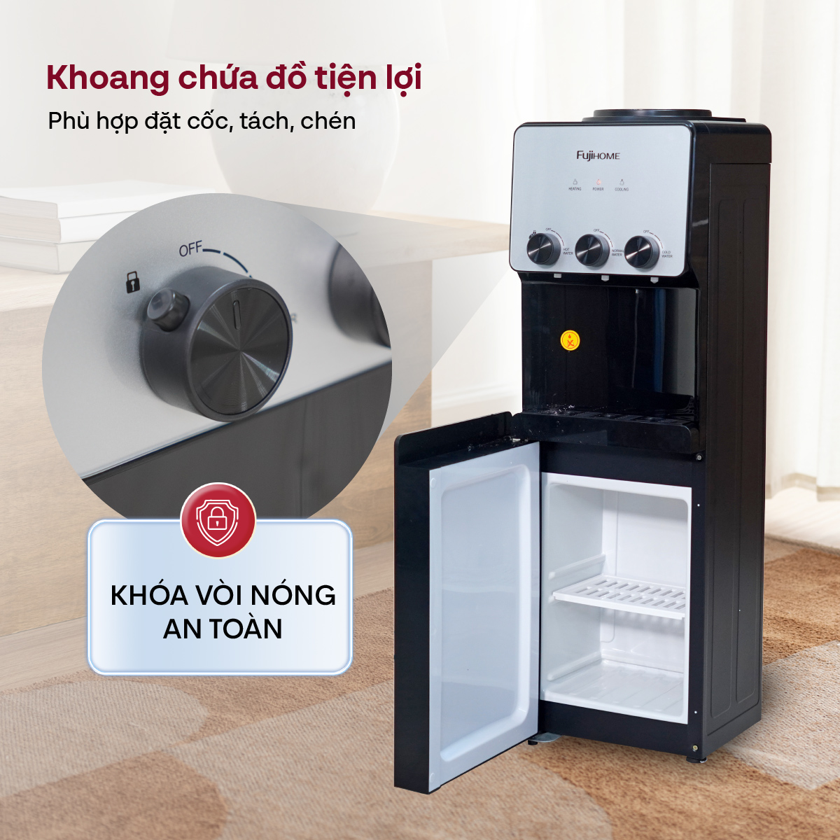 Cây nước nóng lạnh Fujihome WD677C