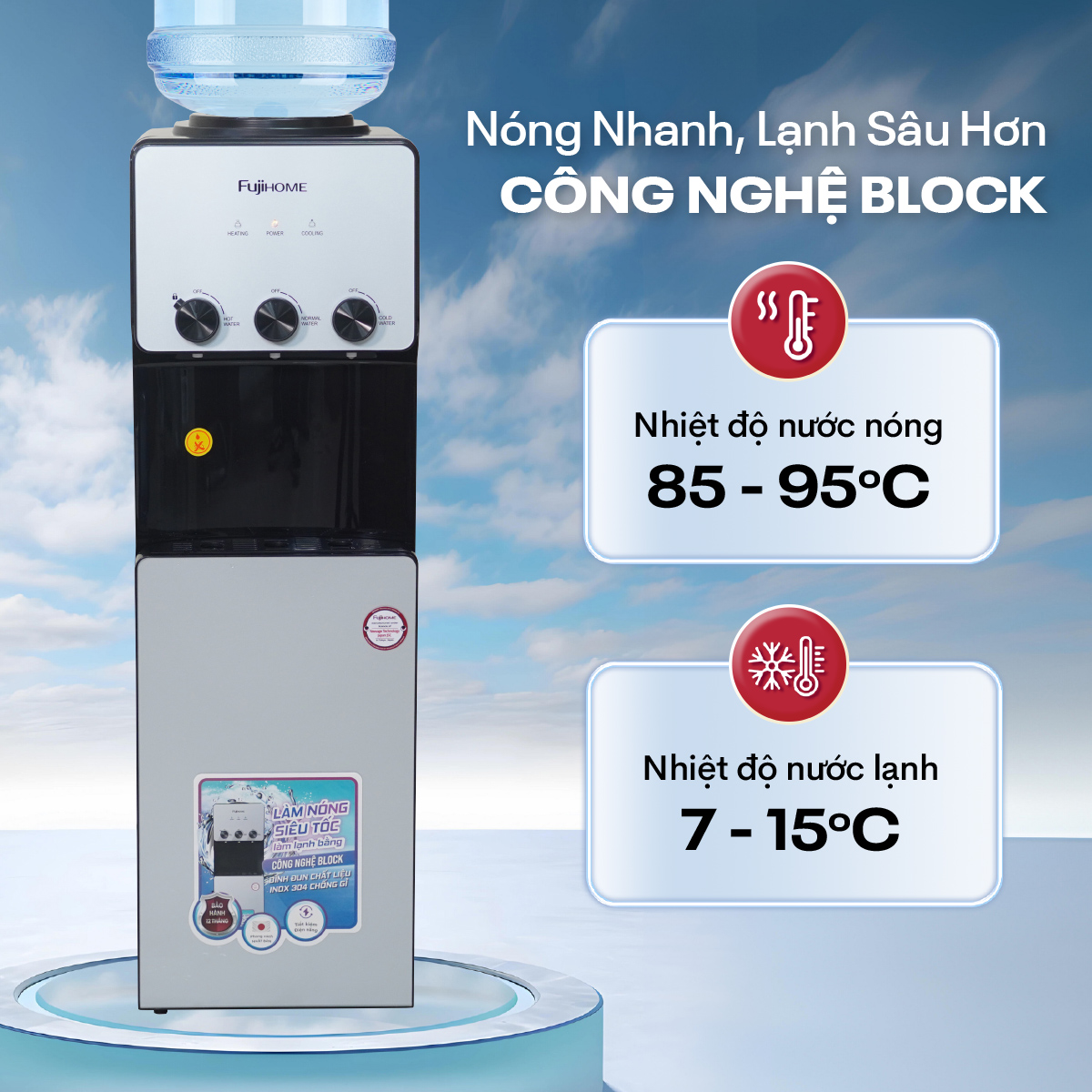 Cây nước nóng lạnh Fujihome WD677C