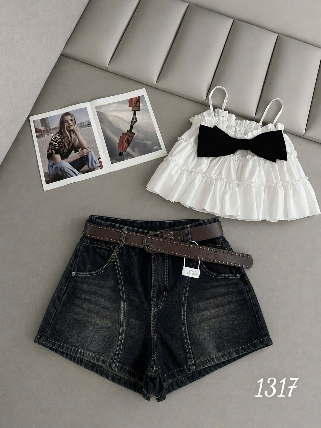 Quần short jean phối viền bigsize T-QSJ1317 màu xanh jean dễ phối áo thun áo kiểu