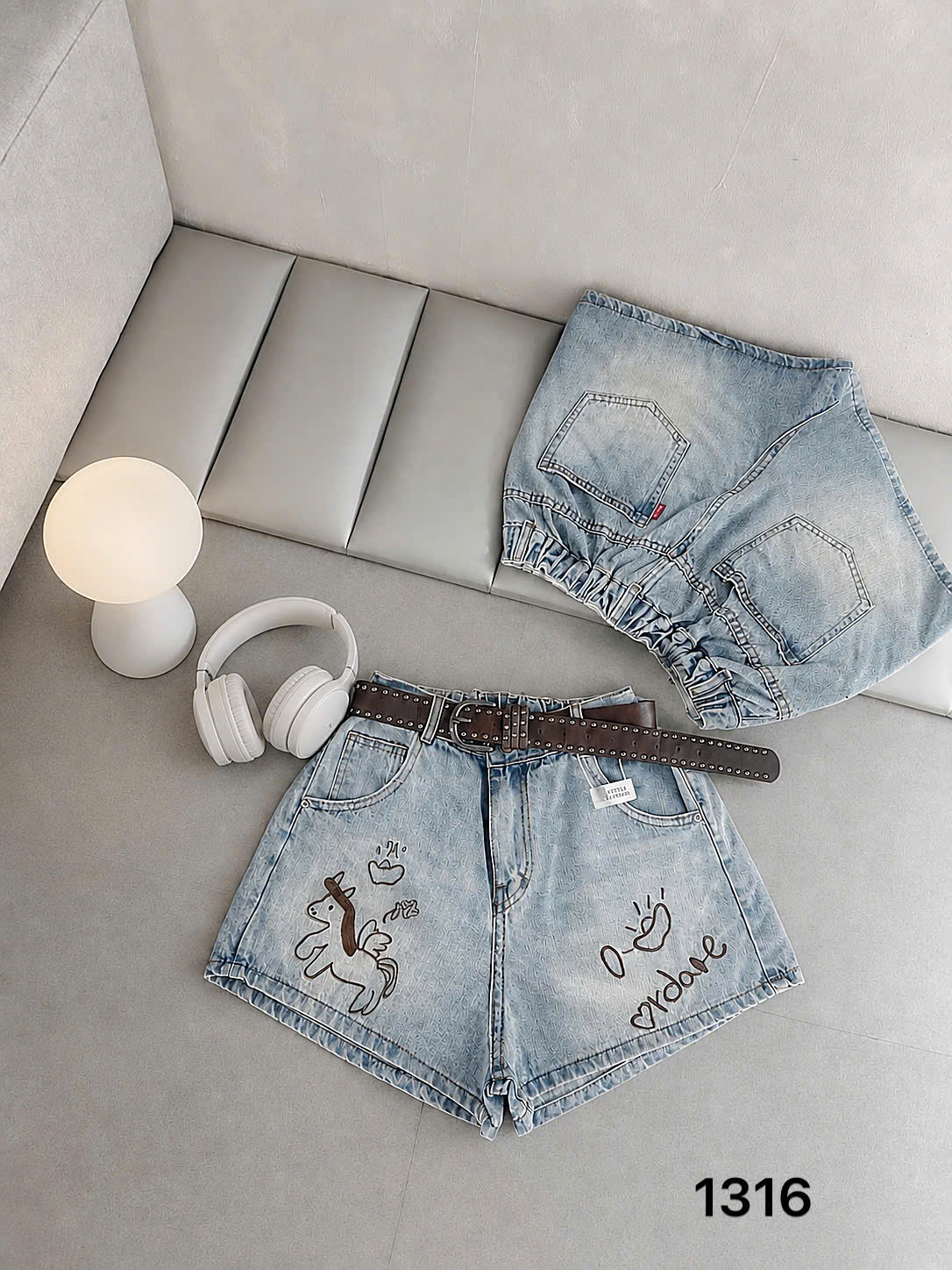 Quần short jean bigsize T-QSJ1316 lưng thun dễ mặc cho nữ 55-90kg