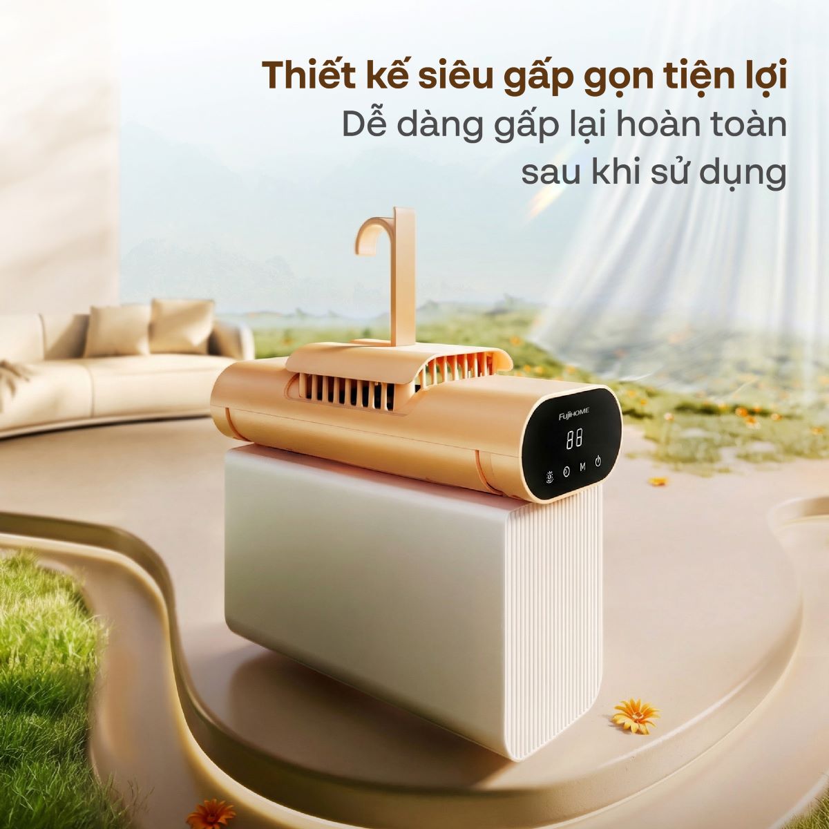 Máy sấy quần áo, khử trùng UV gấp gọn Fujihome FCD16