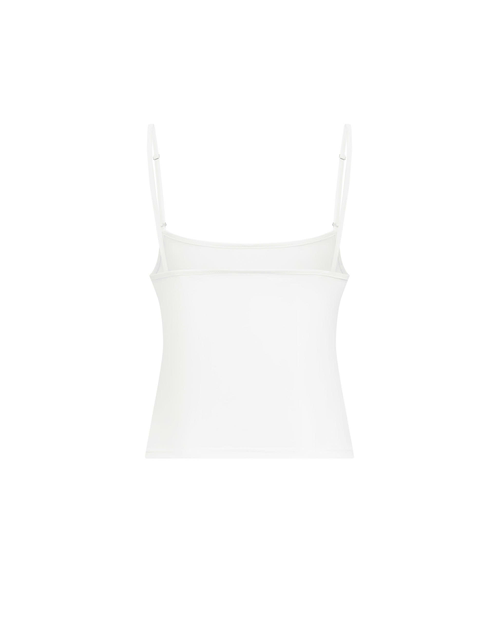 Mặt sau áo trong cotton trắng 2 dây có tăng đơ của V-AK112