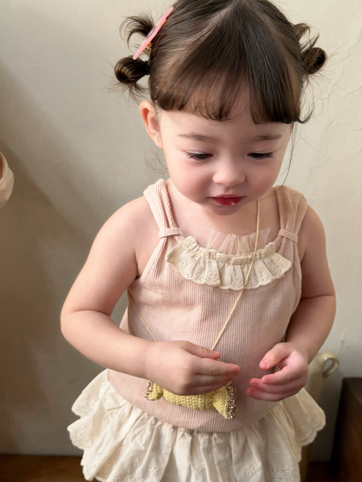 áo ba lỗ cổ viền ren hồng sugar — ảnh 3