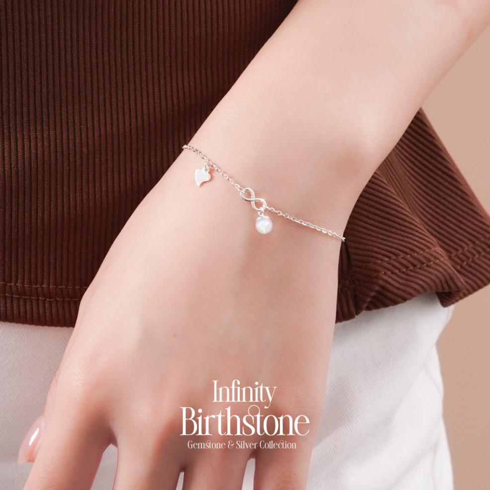Vòng Tay Sincera Infinity Birthstone | Bạc s925 Mix Đá