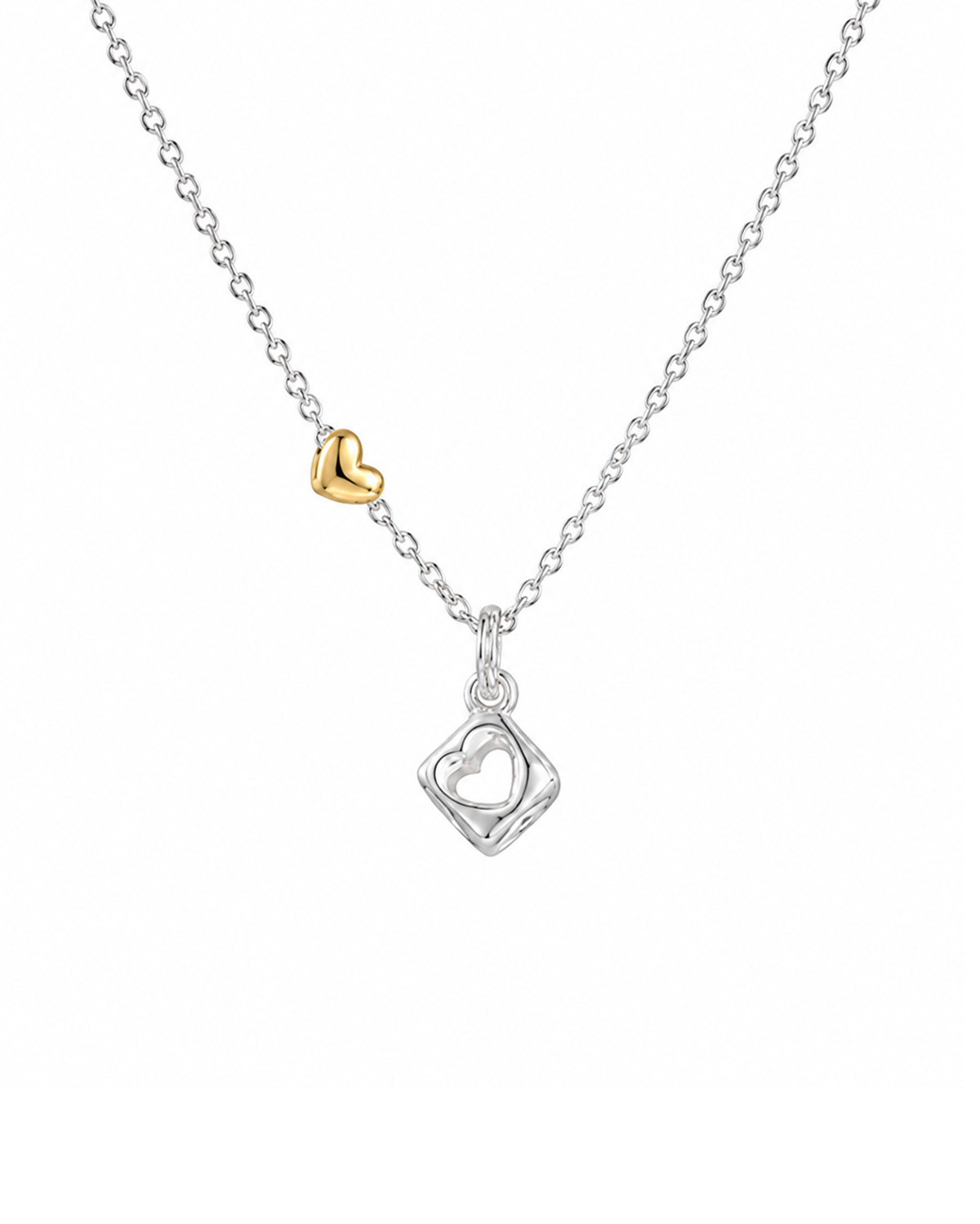 Dây Chuyền Sincera CUBEHEART | Mặt Tim Xi Vàng 18K