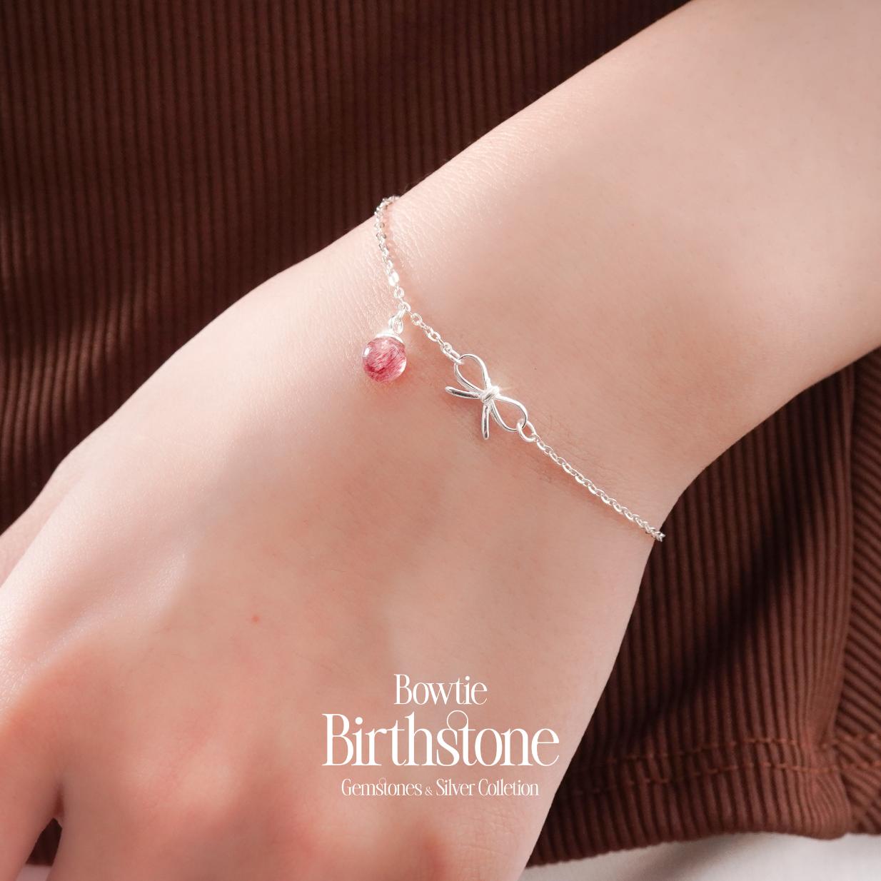 Vòng Tay Sincera Bowtie Birthstone | Bạc s925 Mix Đá