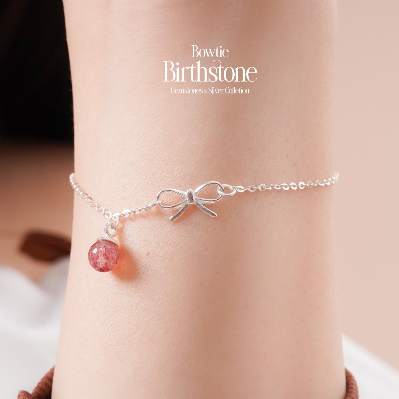 Vòng Tay Sincera Bowtie Birthstone | Bạc s925 Mix Đá 4