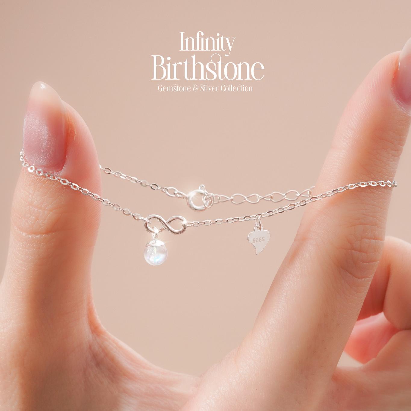 Vòng Tay Sincera Infinity Birthstone | Bạc s925 Mix Đá 3