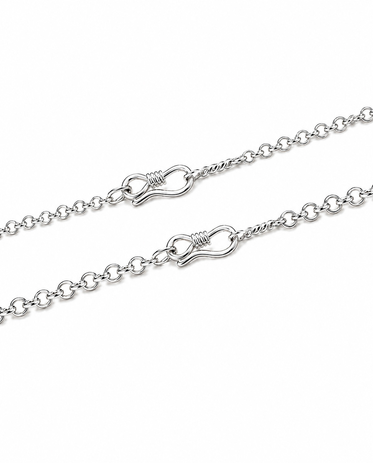 Vòng Tay Rolo Chain Khóa Shook | Bạc s925