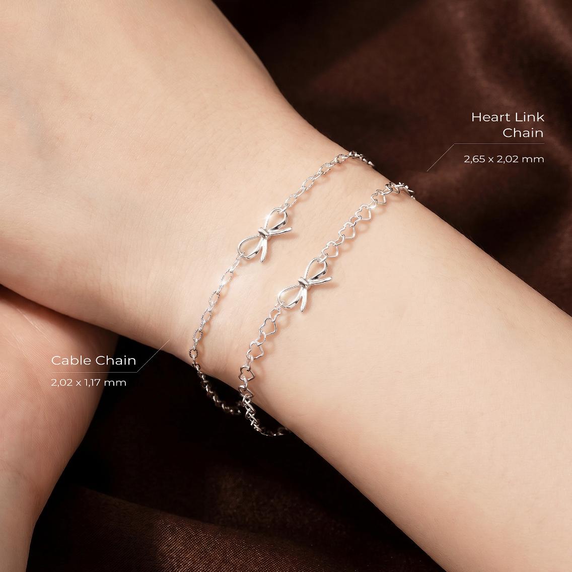 Vòng Tay Sincera Cable Bowtie | Bạc s925