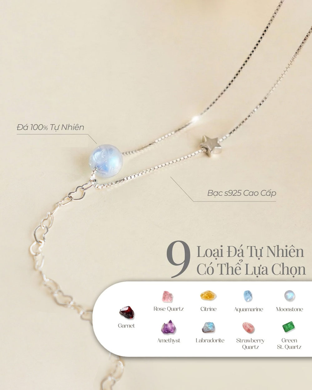 Vòng Tay Sincera Stella | Bạc s925 x Đá Tự Nhiên 3