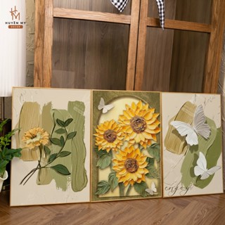 Bộ 3 Tranh Treo Tường Canvas Bình Hoa Led, Trang Trí Phòng Khách, Phòng Ngủ, Quà Tặng Tân Gia - Huyền My Decor