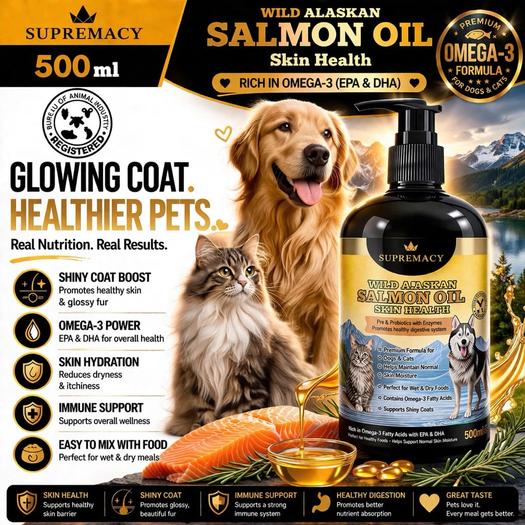 Product image - Wild Alaskan Salmon Oil Vitamins for Skin and Hair of Dogs and Cats